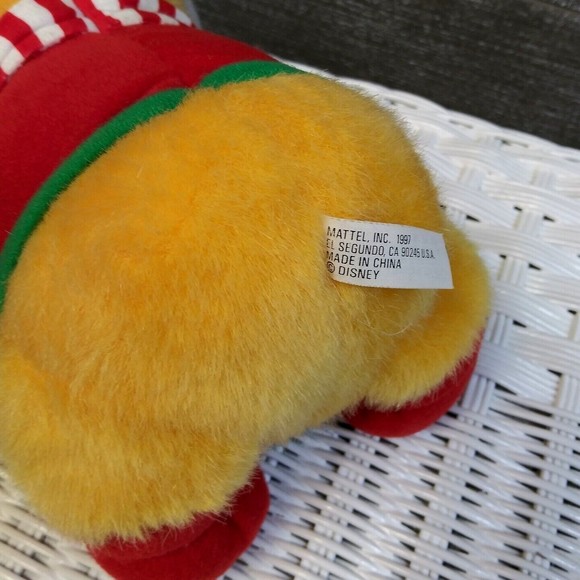 Mattel Disney Winnie The Pooh 10” Holiday Christmas Plush Vintage Earmuffs 1997 - Picture 6 of 7